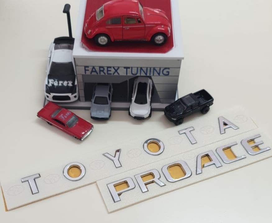 Toyota Boşluklu Büyük Boy ve Proace Krom Bagaj Yazısı